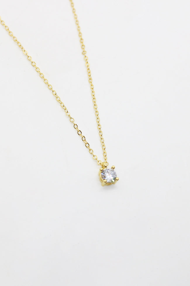 Crystal Pendant Gold Necklace