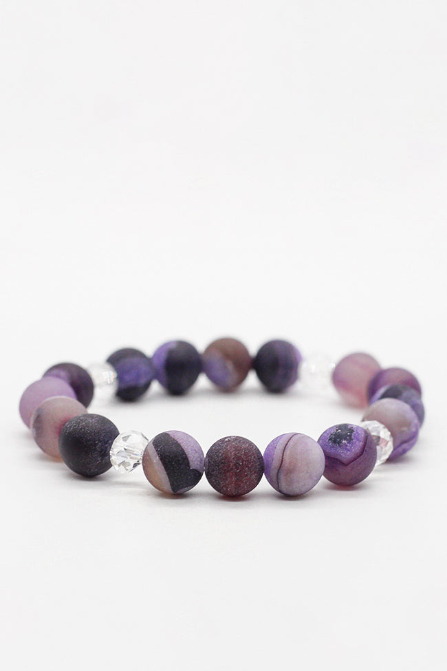 Purple Agate Stone & Crystal