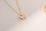 Golden Pearl Butterfly Necklace