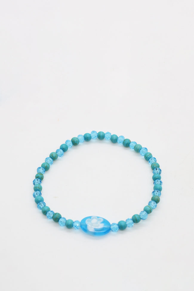 Blue Flower Crystals Bracelet