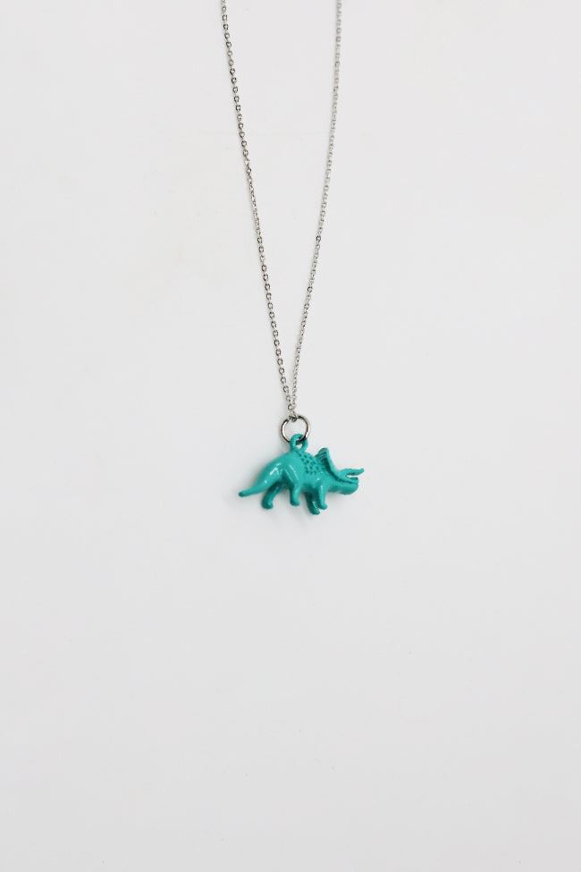 Blue Triceratops Necklace