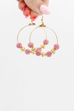 pink gold pave earrings