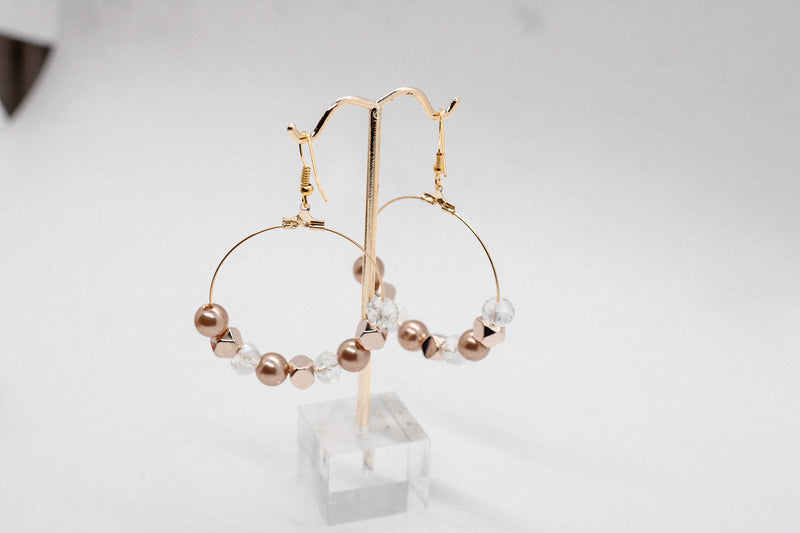 Rose Gold Nugget Crystal Earrings