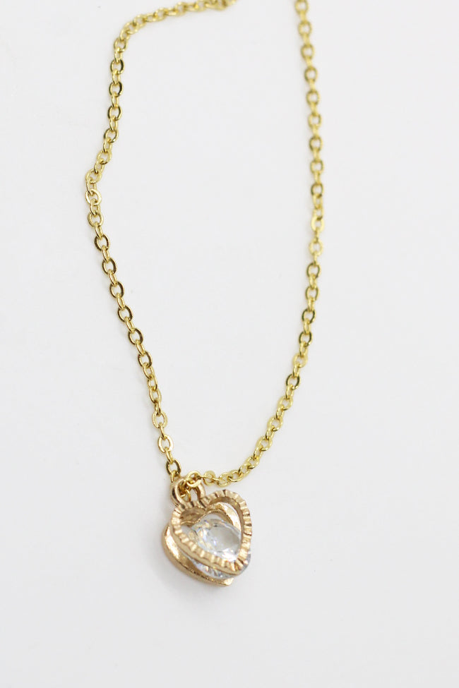 Swavorski crystal gold heart Necklace