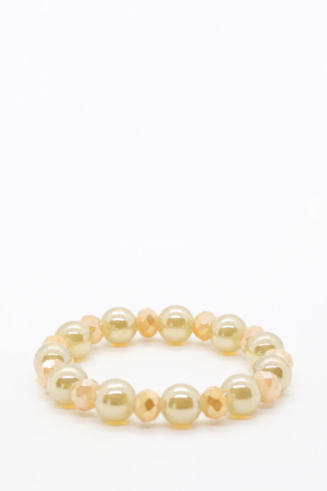 gold pearl and gold crystal