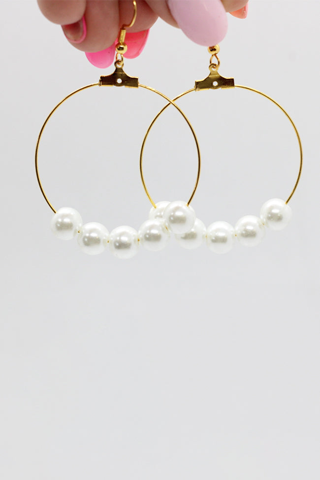 pearl gold earrings
