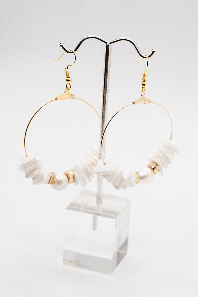 gold puka shell earrings 