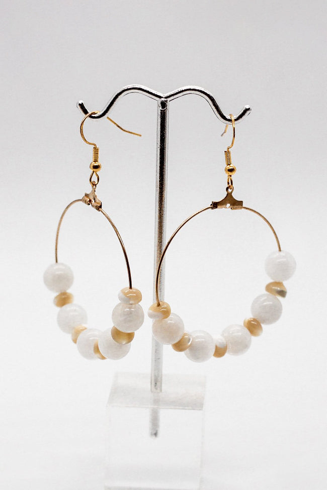 jade torches shell gold earrings