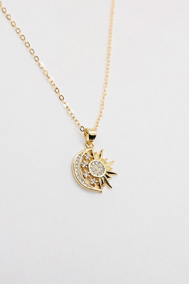 celestial moon and sun necklace
