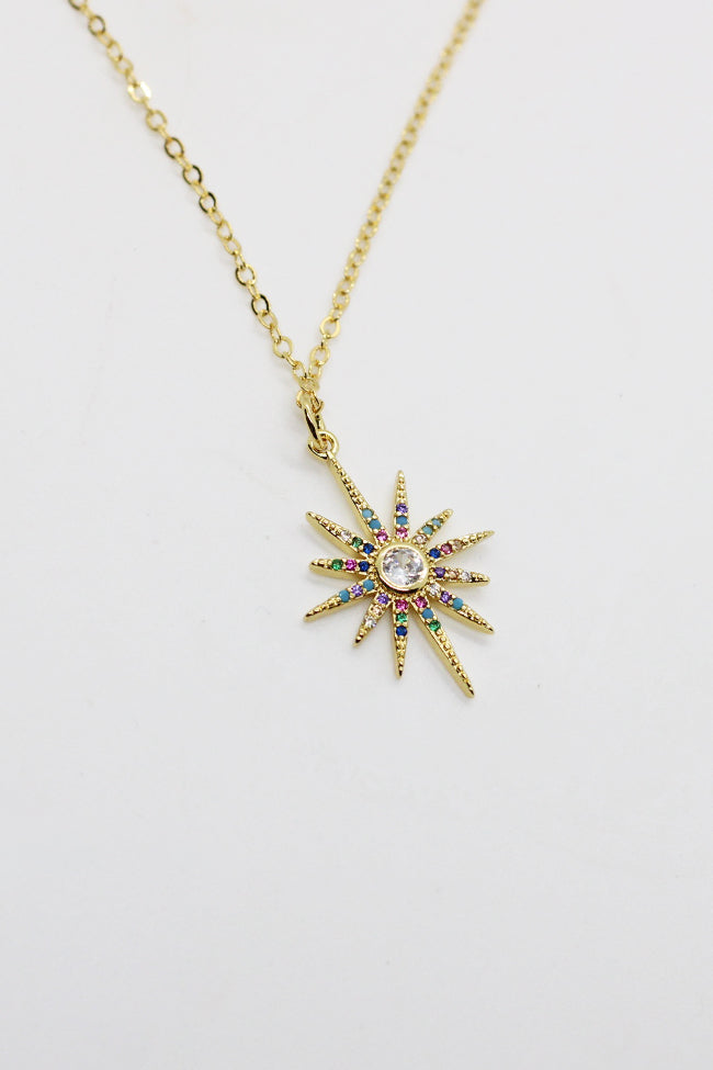 Rainbow Star Gold Necklace