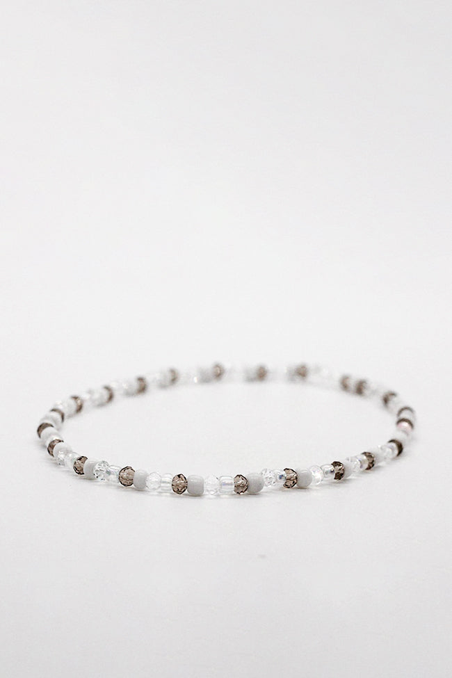 silver clear anklet