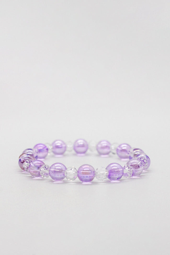 Purple Glass & Crystal Bracelet