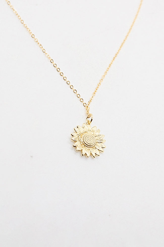 gold sunflower necklace